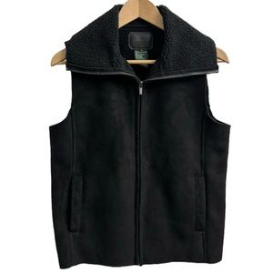 Lauren Ralph Lauren Faux Suede Sherpa Lined Vest Full Zip Women’s Small